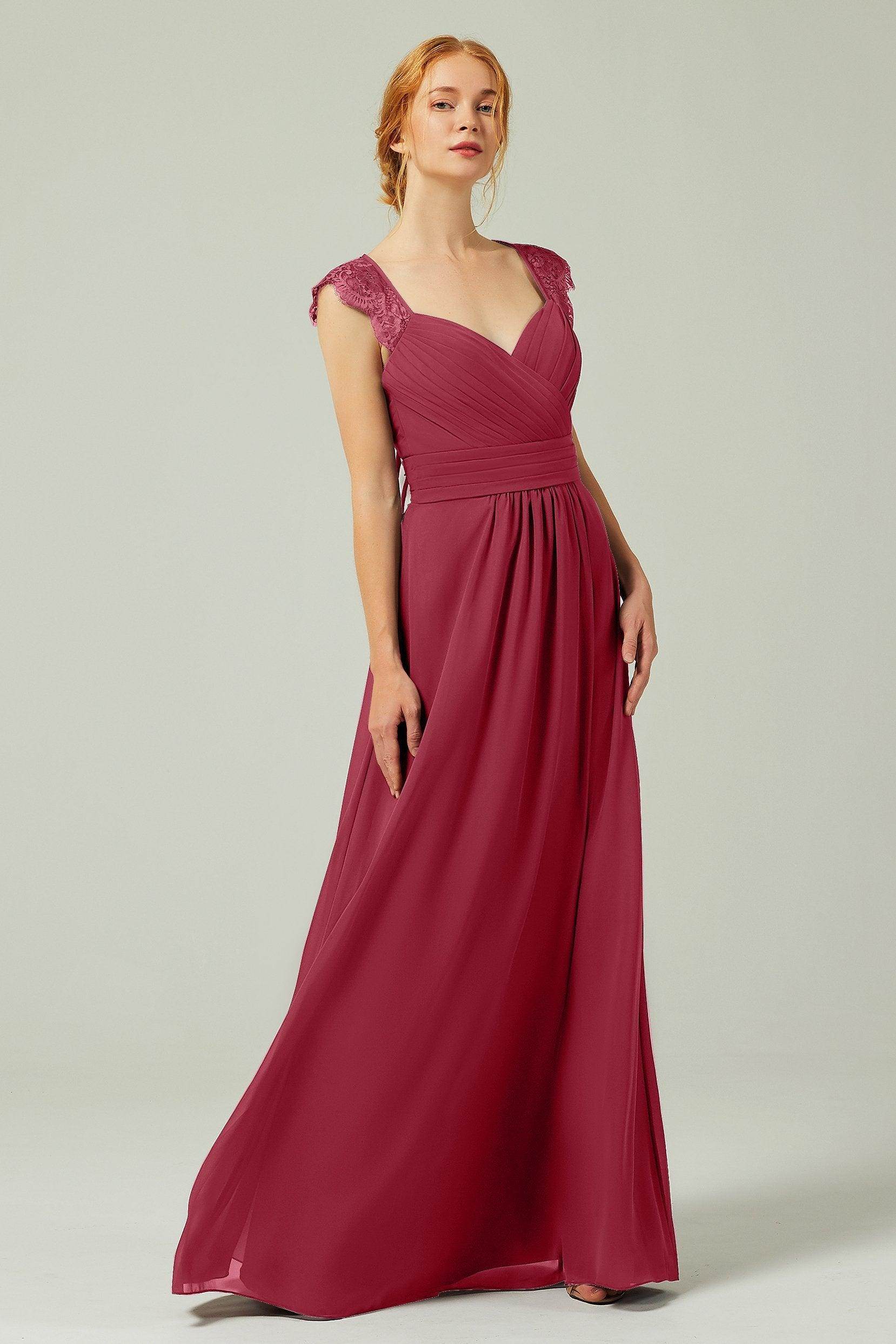 A-Line Floor Length Chiffon Bridesmaid Dress Formal Dresses CB0298 - COCOMELODY